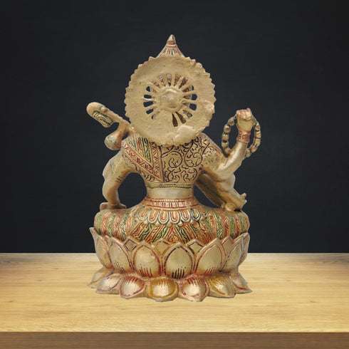 Brass Saraswati Ji Goddess Idol Statue 6.52kg